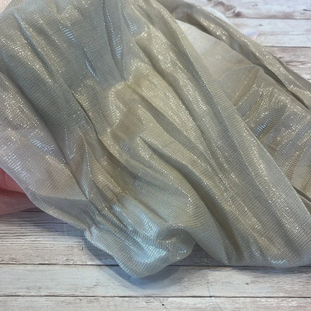 COPY - Calvin Klein Shimmering Orange Tan Cream Scarf with gold thread